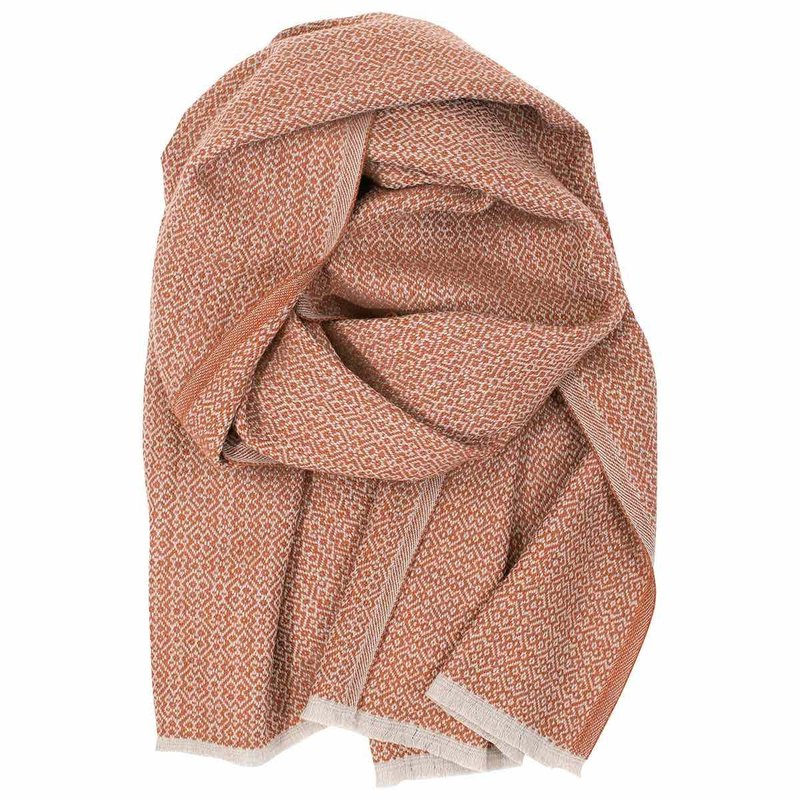 KOLI wool scarf (beige-cinnamon) - Knit Scarves & Wraps - Wool Orange