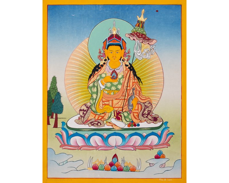 グル・タンカ  手描きの信仰芸術 - ウォールデコ・壁紙 - その他の素材 多色