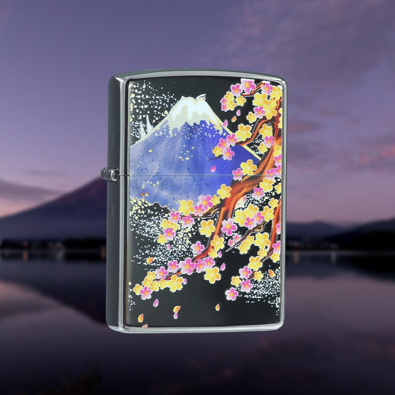 【ZIPPO官方旗艦店】絢麗櫻花富士山防風打火機 ZA-5-213 - 其他 - 銅/黃銅 