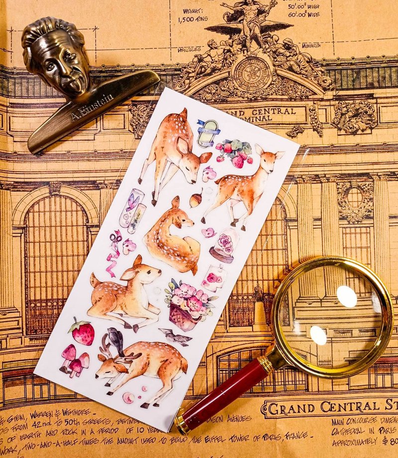 KR510梅花鹿B Sika deer B/ Transfer Stickers - Stickers - Plastic 