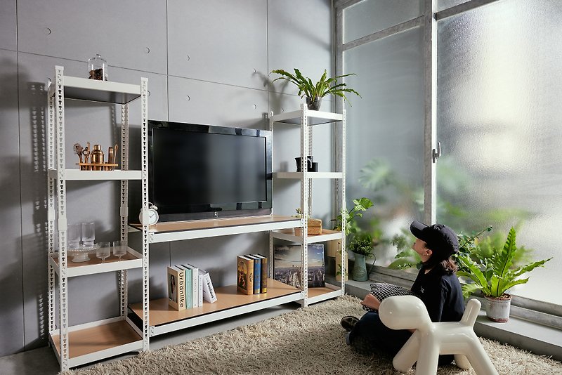 Made in Taiwan/Umi/Angle Steel/Industrial Style Angle Steel Shelf TV Cabinet (PLUS) Storage Rack Iron Shelf Shelf - Other Furniture - Other Materials 