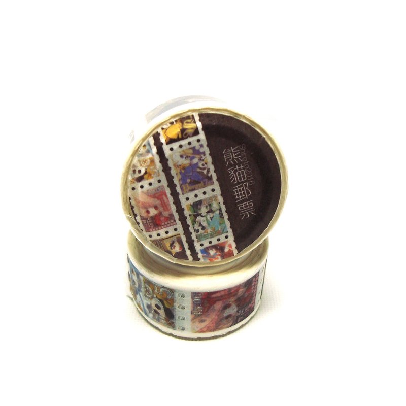 [Stamp Type pull] engraved paper tape panda - Washi Tape - Paper Multicolor