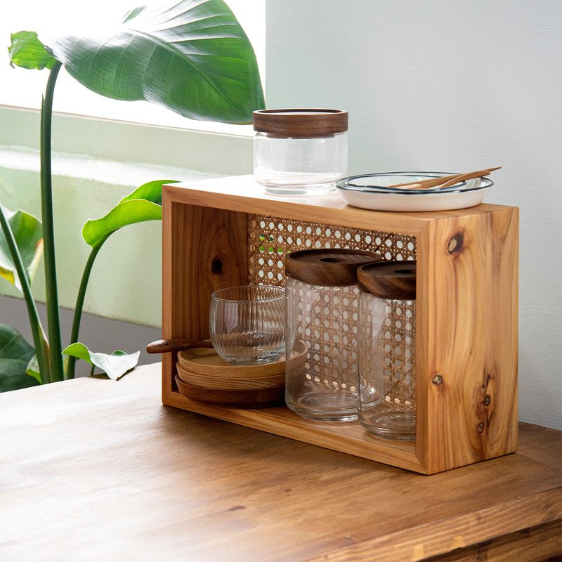 Tomood/ Rubik's Cube Series Between Soil and Wood _ Shelves Shelf Shelf Hanger Wall Storage - ชั้นวาง/ตะกร้า - ไม้ สีกากี