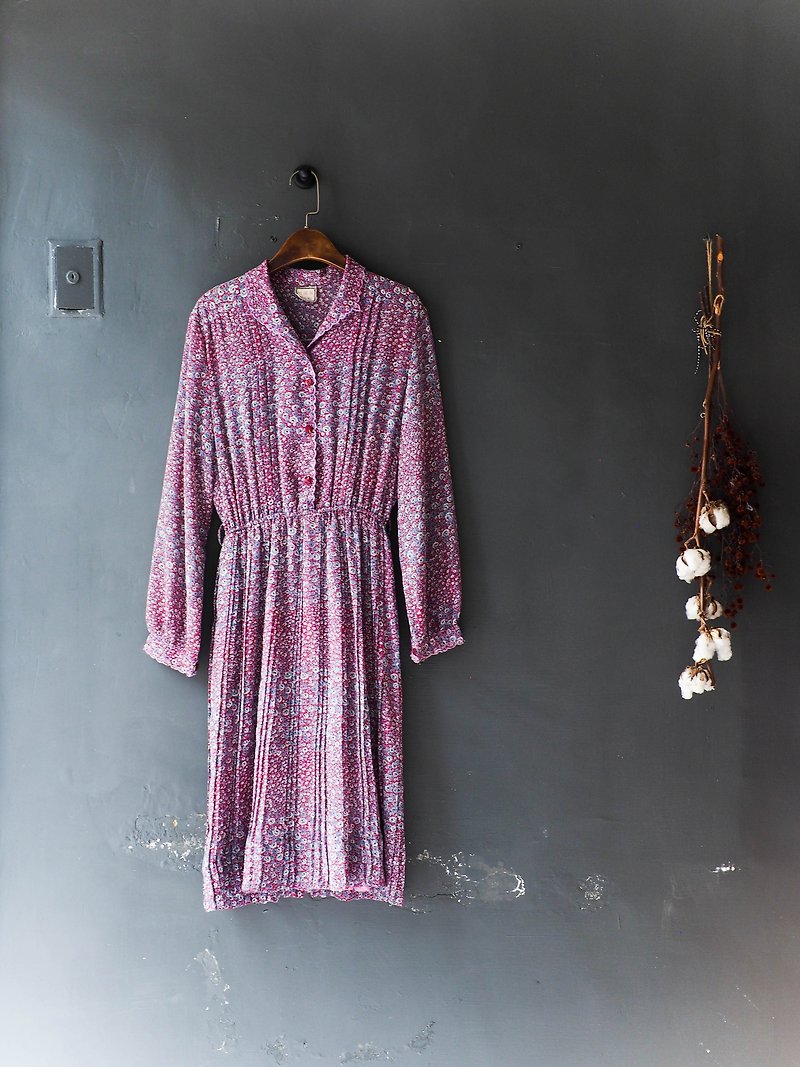 River Water Mountain - Shiga peach pink love log antique one-piece silk skirt dress overalls oversize vintage dress - ชุดเดรส - เส้นใยสังเคราะห์ สึชมพู