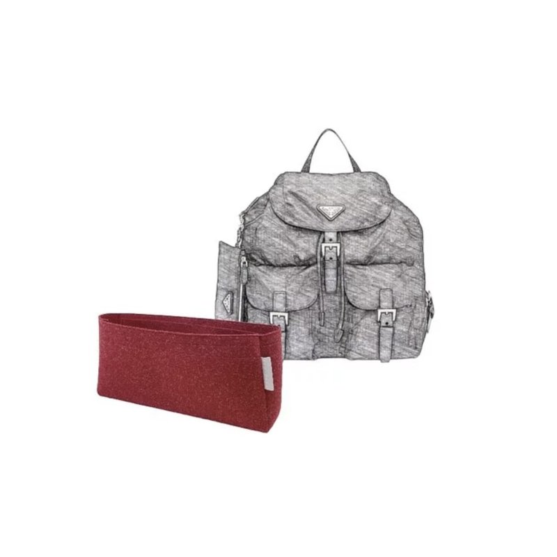 【香港製造韓國絨布】手製內袋 Prada Medium Nylon Backpack - 化妝包/收納袋 - 其他材質 多色