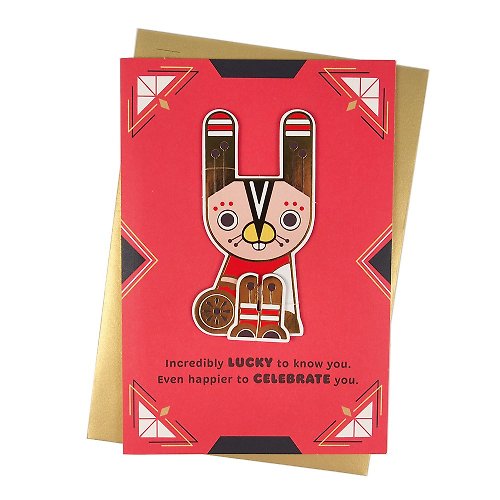 205剪刀石頭紙 十二生肖-兔【Hallmark-Eight Bamboo傳統古風卡片 生日祝福】