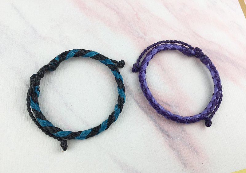 [Miss Braid] Thick silk Wax thread braided bracelet - สร้อยข้อมือ - วัสดุอื่นๆ หลากหลายสี
