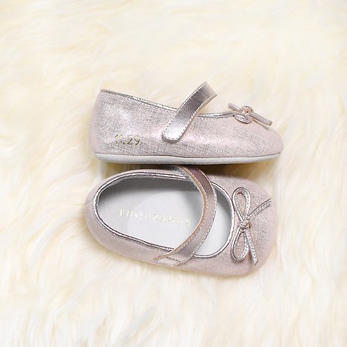 THOUZANDS 粉色雙色蝴蝶結嬰兒鞋 / 手工學步鞋 / 客製烙印 / 訂製 / 禮物