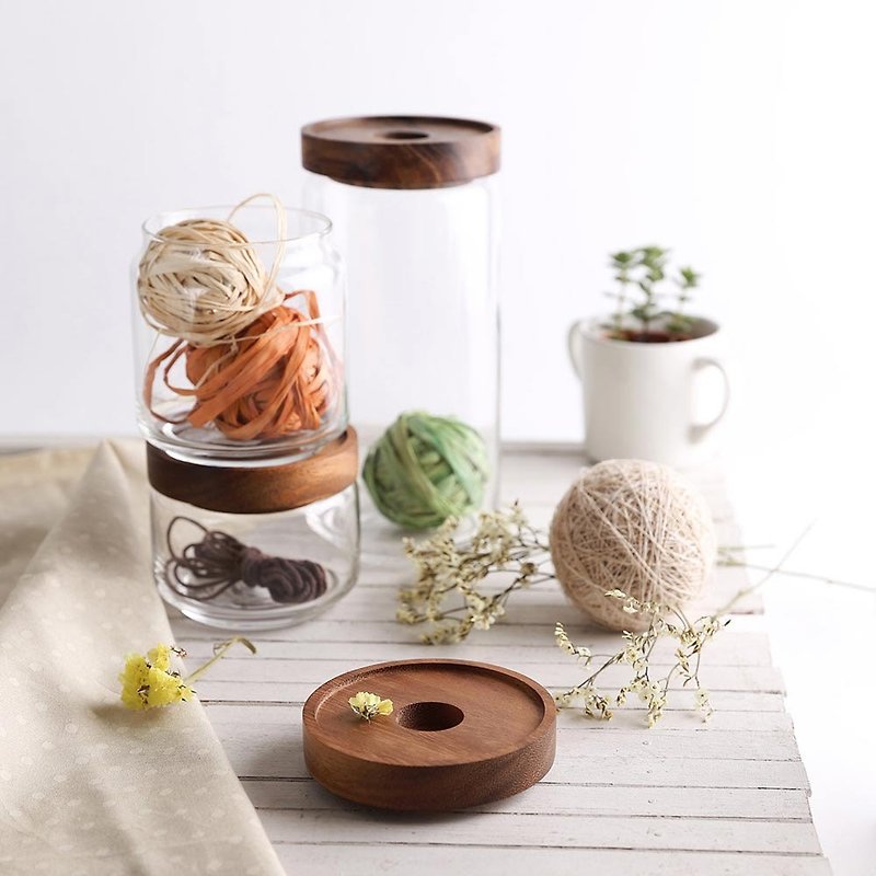 Log focus glass airtight jar - Cookware - Wood Brown