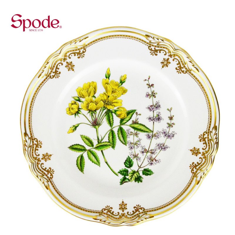 英國Spode-Stafford Flowers斯塔福之花系列-23.5cm盤 - 盤子/餐盤/盤架 - 瓷 白色