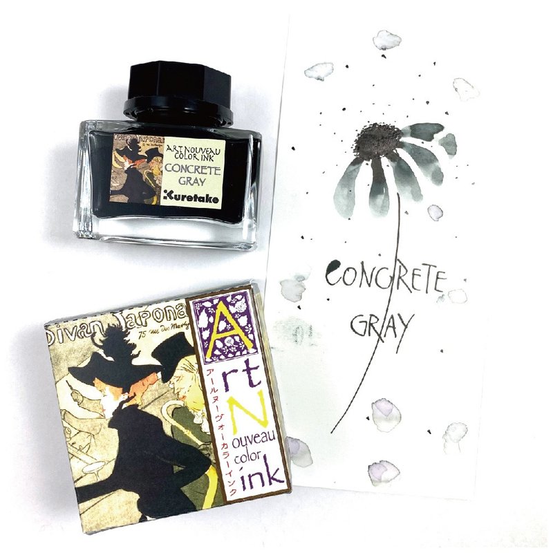 [Kuretake Japan Kuretake] ink-café Art Nouveau fountain pen ink 20ML Cement - น้ำหมึก - แก้ว สีเทา