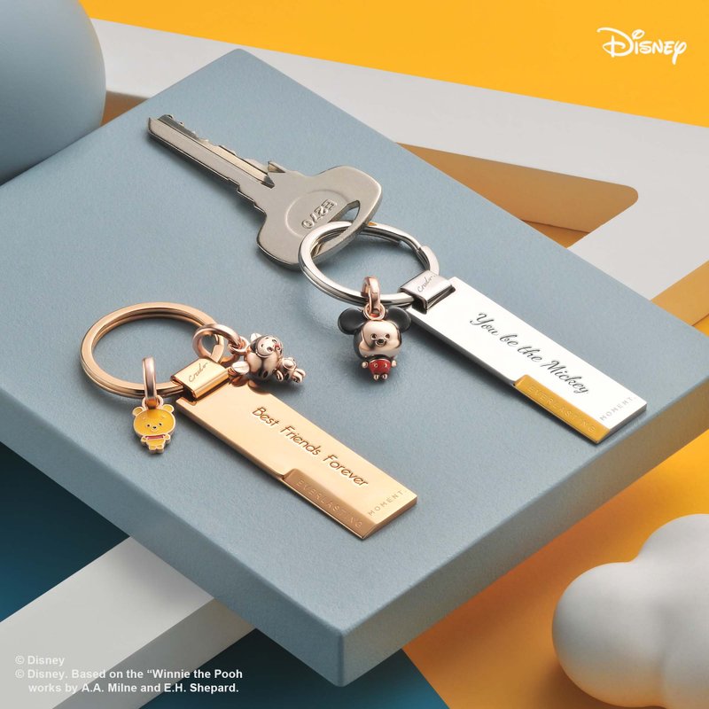 Disney Yululun Customized Metal Tag Keychain (2 Colours) - Keychains - Other Metals Gold