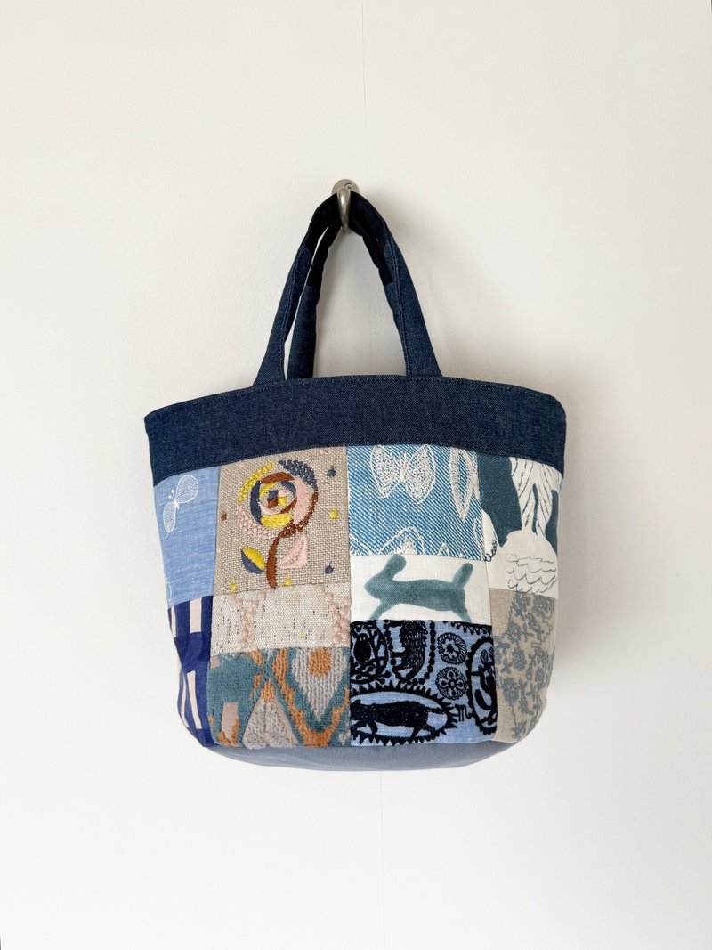 バケツトートバッグ　ミナペルホネン パッチワーク - 手提包/手提袋 - 棉．麻 多色