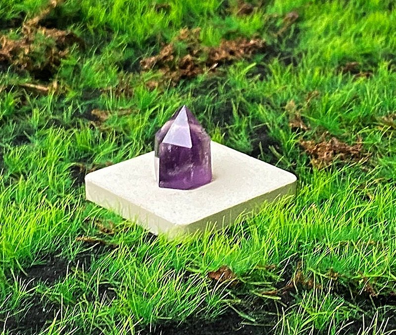 能量擺飾-天然彩虹紫水晶能量柱  增智慧 快速出貨 - 裝飾/擺設  - 水晶 紫色