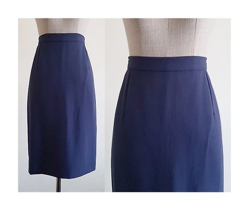 PaiissaraEveryday MISSONI Donna Vintage Navy Blue Straight Skirt