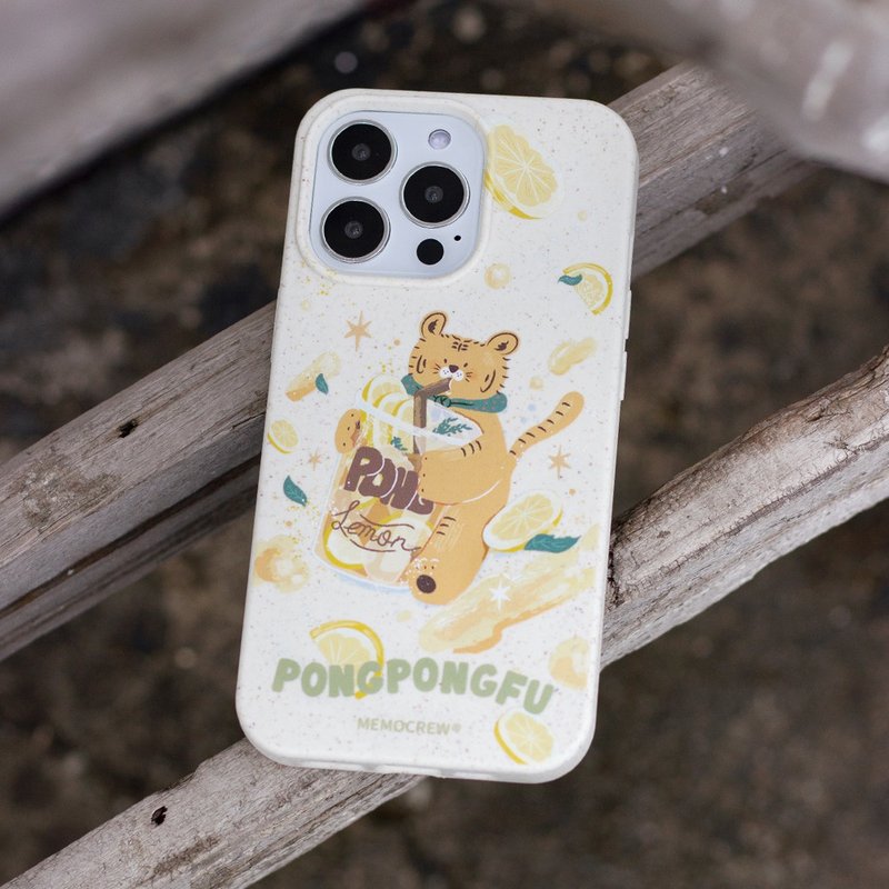 PONGPONGFU Peng Penghu | Lemon Tea iPhone Degradable Material Environmental Protection Phone Case - Phone Cases - Eco-Friendly Materials White