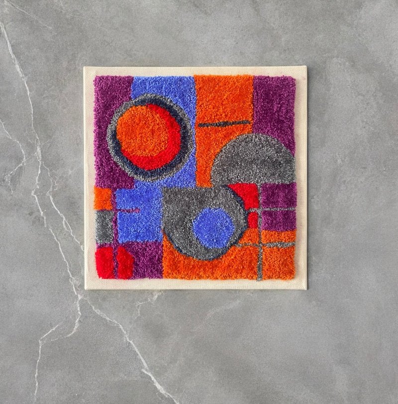 抽象艺术品、地毯拼布、簇绒、墙板、艺术礼品、室内装饰 - 壁貼/牆壁裝飾 - 其他材質 藍色