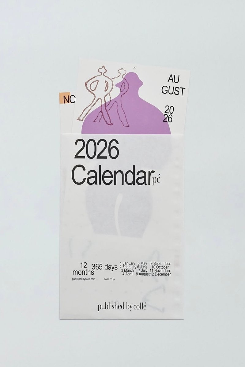 2026 Calendar日本published by collé/山口崇多設計師 - 海報/掛畫/掛布 - 紙 多色