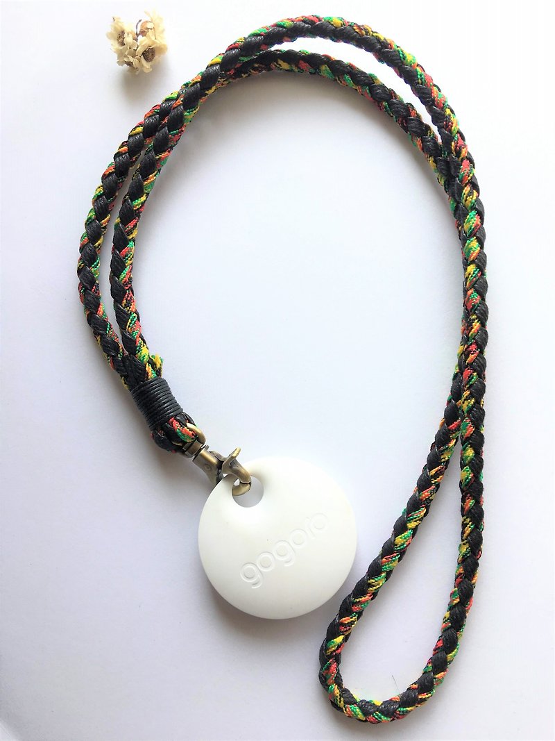 Gogoro key lanyard key ring mobile phone lanyard braided lanyard umbrella rope and Wax thread - Keychains - Nylon Multicolor