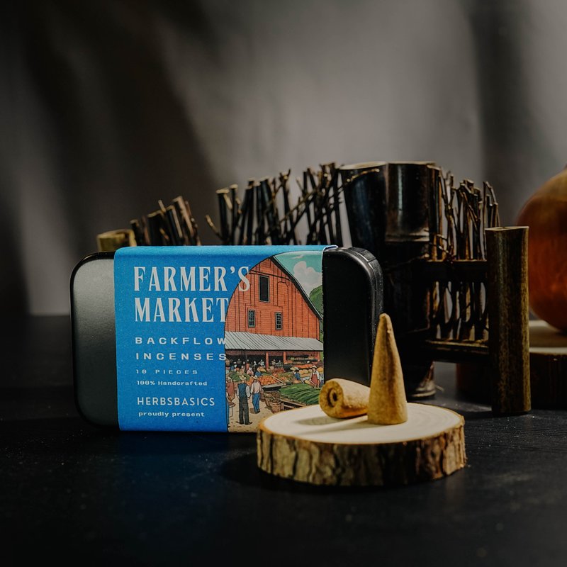 [Revisit the natural charm of the weekend market] Farmer's Market Backflow Incense Set - น้ำหอม - ไม้ สีนำ้ตาล