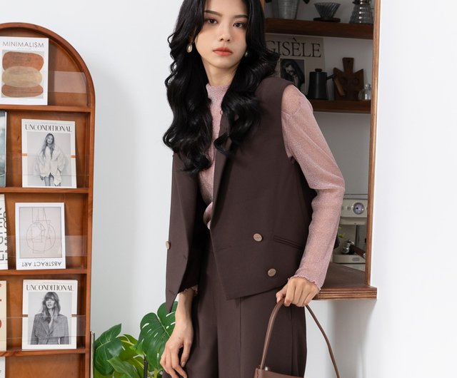 新品 ZARA レディース ロングベスト ジレ ダブルブレスト ソフト