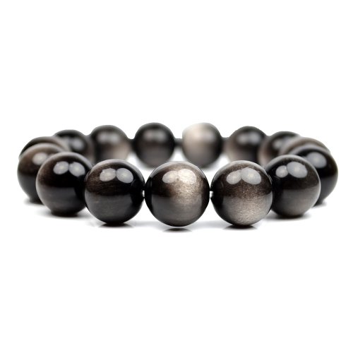 正佳珠寶 Gemsrich Jewelry 【正佳珠寶】銀曜石 月光銀耀石 柔和白閃光銀曜石手珠 14mm