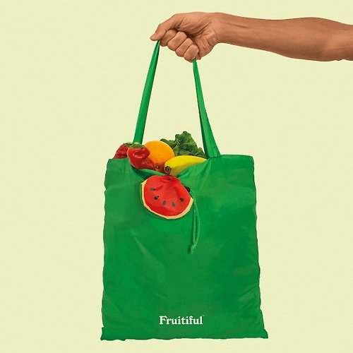 EPOCHSIA 夏潮選物 【英國 Luckies】美味水果收納環保購物袋-沁涼西瓜