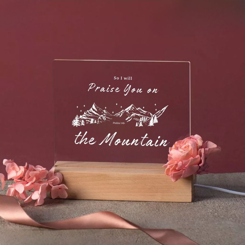 Light of Grace Bible Verse LED Light Scripture Gift Praise in the Heights Psalm 148 - โคมไฟ - อะคริลิค ขาว