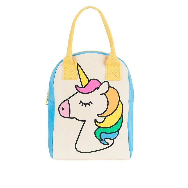 Fluf Zipper Lunch- Unicorn - Handbags & Totes - Cotton & Hemp Multicolor