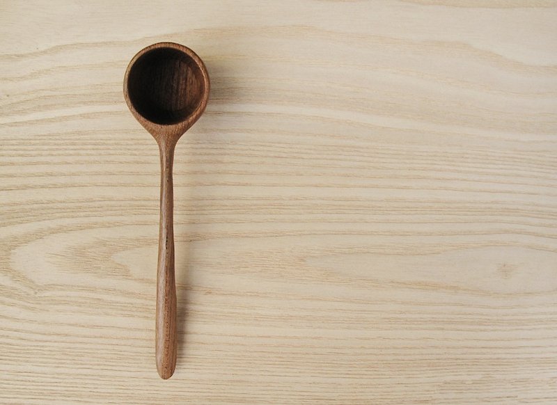 Natural Handmade Wooden Spoon - Teak Style - Coffee / Teaspoon - ช้อนส้อม - ไม้ สีนำ้ตาล