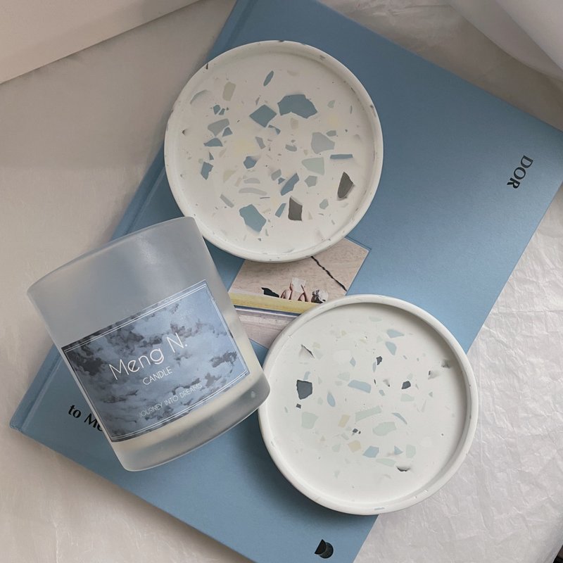 Meng N. Candle peripherals | Terrazzo candle tray - Candles & Candle Holders - Other Materials 