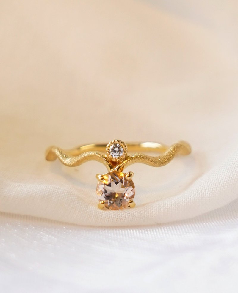 K18 Morganite Ring - 戒指 - 其他金屬 橘色