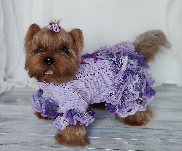 White and Black Dog Quinceanera Dress Fancy Knit Dog Dress With Ruffle for  Chihuahua or Yorkie Pet Gifts Ready to Ship 