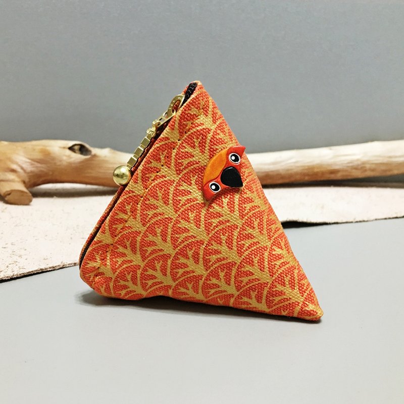 在森林裡的鸚鵡 ∣ 金太陽 Parakeet ‧ 山角零物包 - 錢包/皮夾/長短夾 - 其他材質 橘色