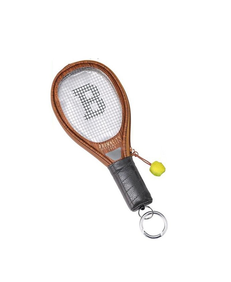 Japan Magnets Tennis Racket Shaped Card Holder/Certificate Case/Purse (Coffee)-Spot - Other - Faux Leather Brown