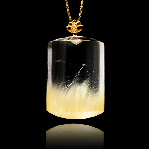正佳珠寶 Gemsrich Jewelry 【正佳珠寶】兔毛水晶 頂級幽靈白兔毛 無事牌 20.6g 兔毛幽靈
