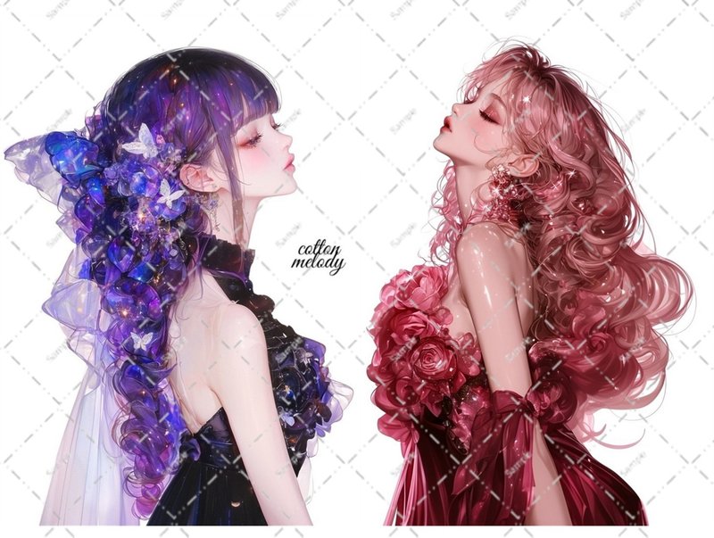 original sticker no.7080 人物ステッカー オリジナルステッカー 人物ステッカー 女の子ステッカー オリジナル人物ステッカー - 貼紙 - 紙 
