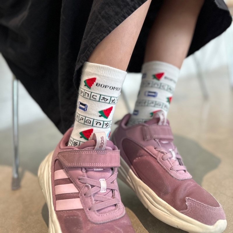 襪好台 Wow Taiwan Style Socks - 注音 - 男 女 大童 小童 - 襪子 - 棉．麻 綠色