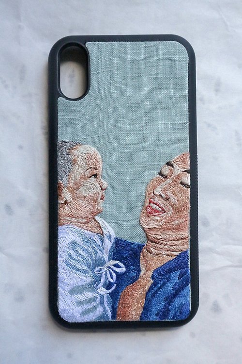 HORIZON MOON **Customize Embroidery** Portrait Embroidered/Realistic Portrait Phone-Case