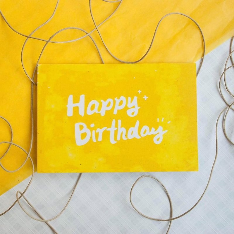 [Card Series] Handwritten Birthday Card Congratulations Card - การ์ด/โปสการ์ด - กระดาษ สีเหลือง