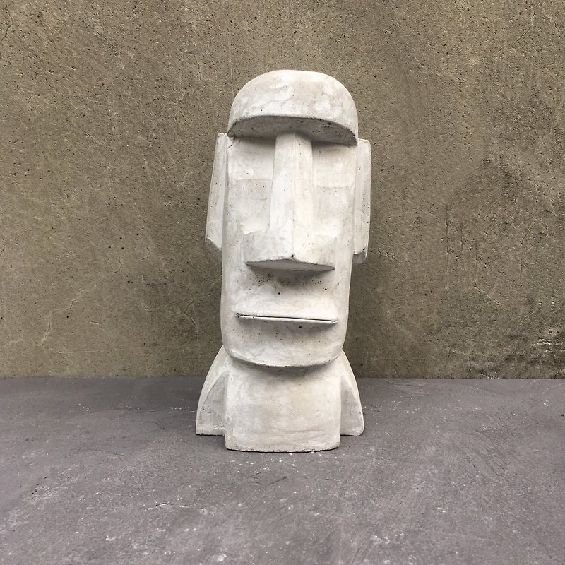 Moai Stone Statue - Large - Items for Display - Cement Gray