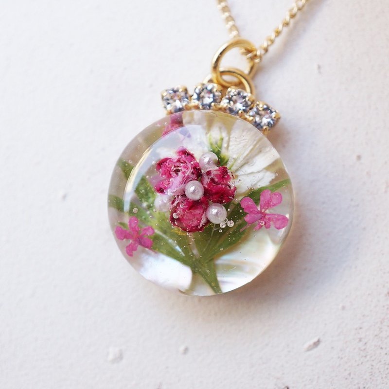 かすみ草の花束jewelryネックレス - 項鍊 - 植物．花 粉紅色
