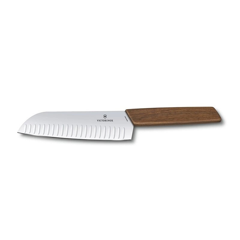 VICTORINOX Swiss Victorinox Santoku knife walnut handle 6.9050.17KG - เครื่องครัว - วัสดุอื่นๆ สีนำ้ตาล