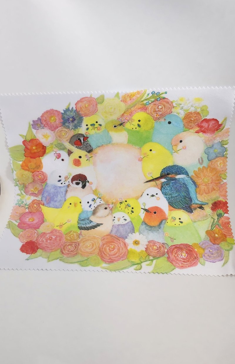 1 bird and flower wreath microfiber cloth - Eyeglass Cases & Cleaning Cloths - Polyester Multicolor