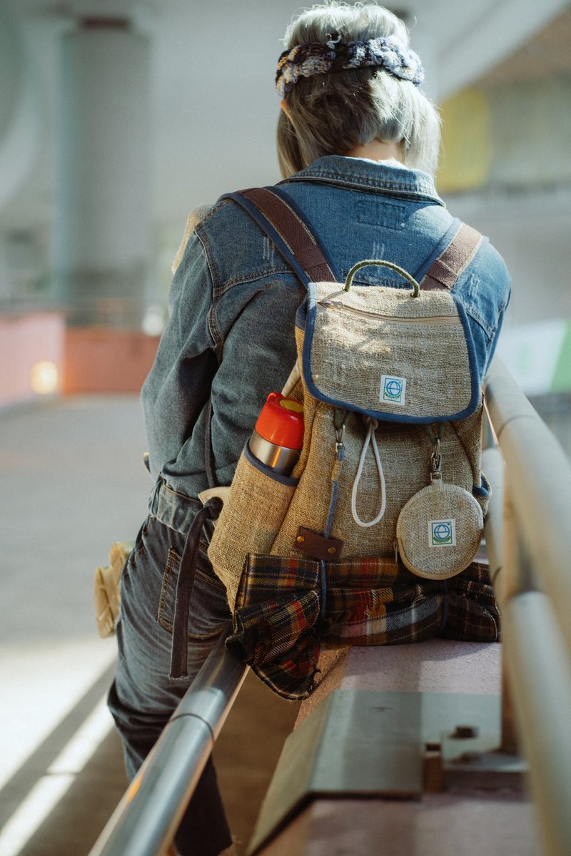 EARTH.er - HEMP DAILY series : Hemp mini daypack backpack - Backpacks - Cotton & Hemp Khaki