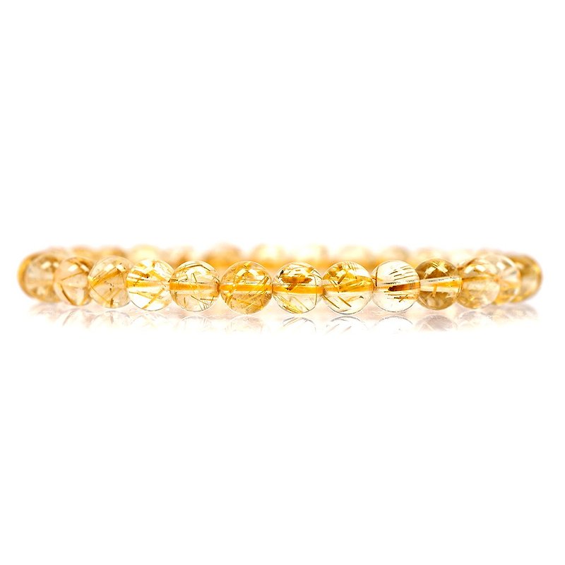 Gold Rutilated Quartz 5.8-6.2mm Bracelet - สร้อยข้อมือ - เครื่องประดับพลอย หลากหลายสี