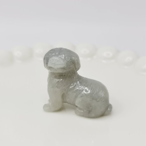 緣圓翡翠 冰膠烏雞狗來富擺件吊墜 | 天然緬甸玉A貨翡翠