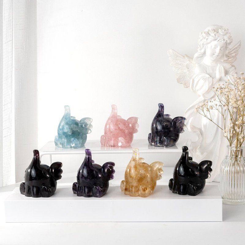 【許願萌寵】【活力小飛象】多款水晶可選#能量水晶 - 擺飾/家飾品 - 水晶 多色