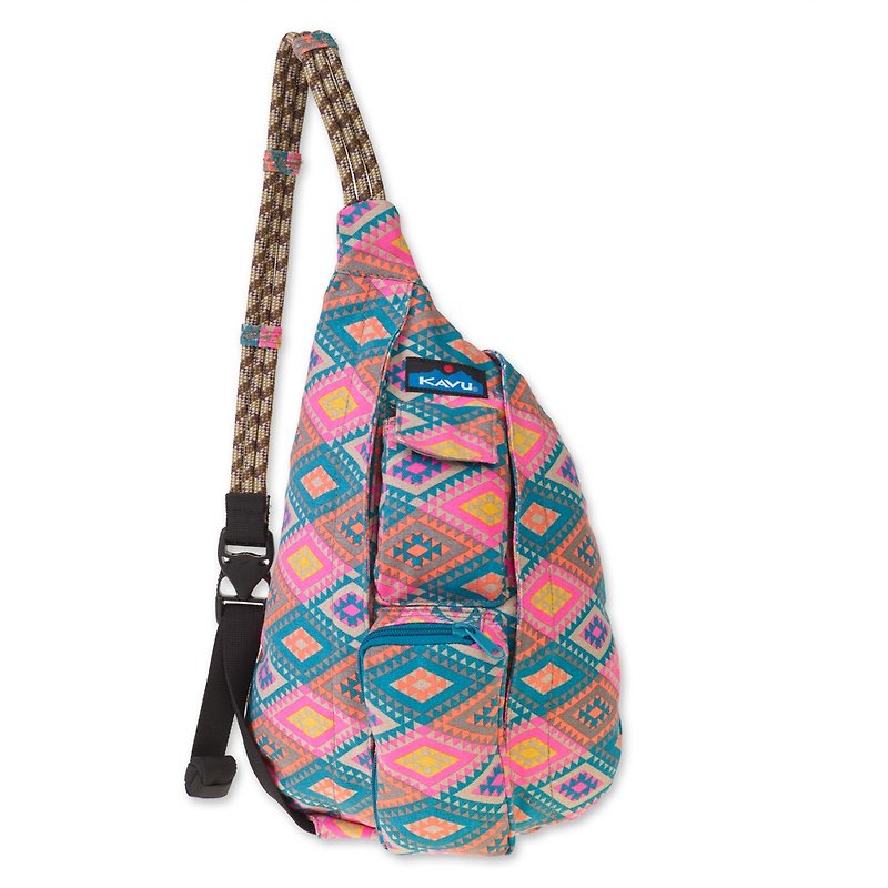 【西雅圖 KAVU】 Mini Rope Bag 休閒肩背包 菱形地毯 #9150 - 側背包/斜背包 - 其他材質 多色