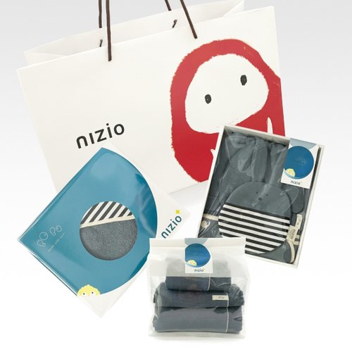 Nizio 簡單日常｜好物計劃 彌月禮組-BoBo小蘑菇浴巾+兔仔帽兜斗篷浴巾禮組+雙織雙面兩件組